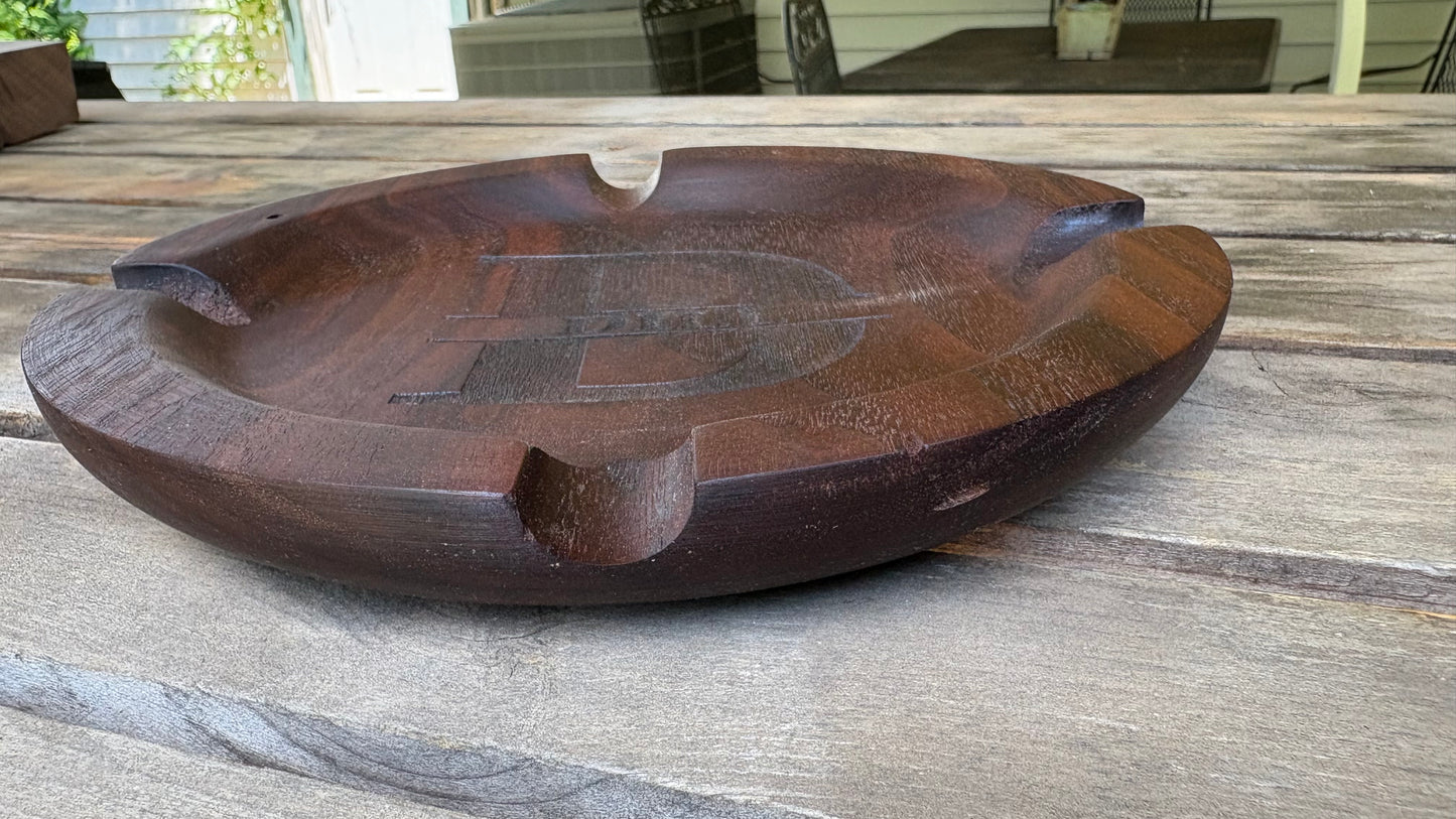 Engraved Walnut Ashtray