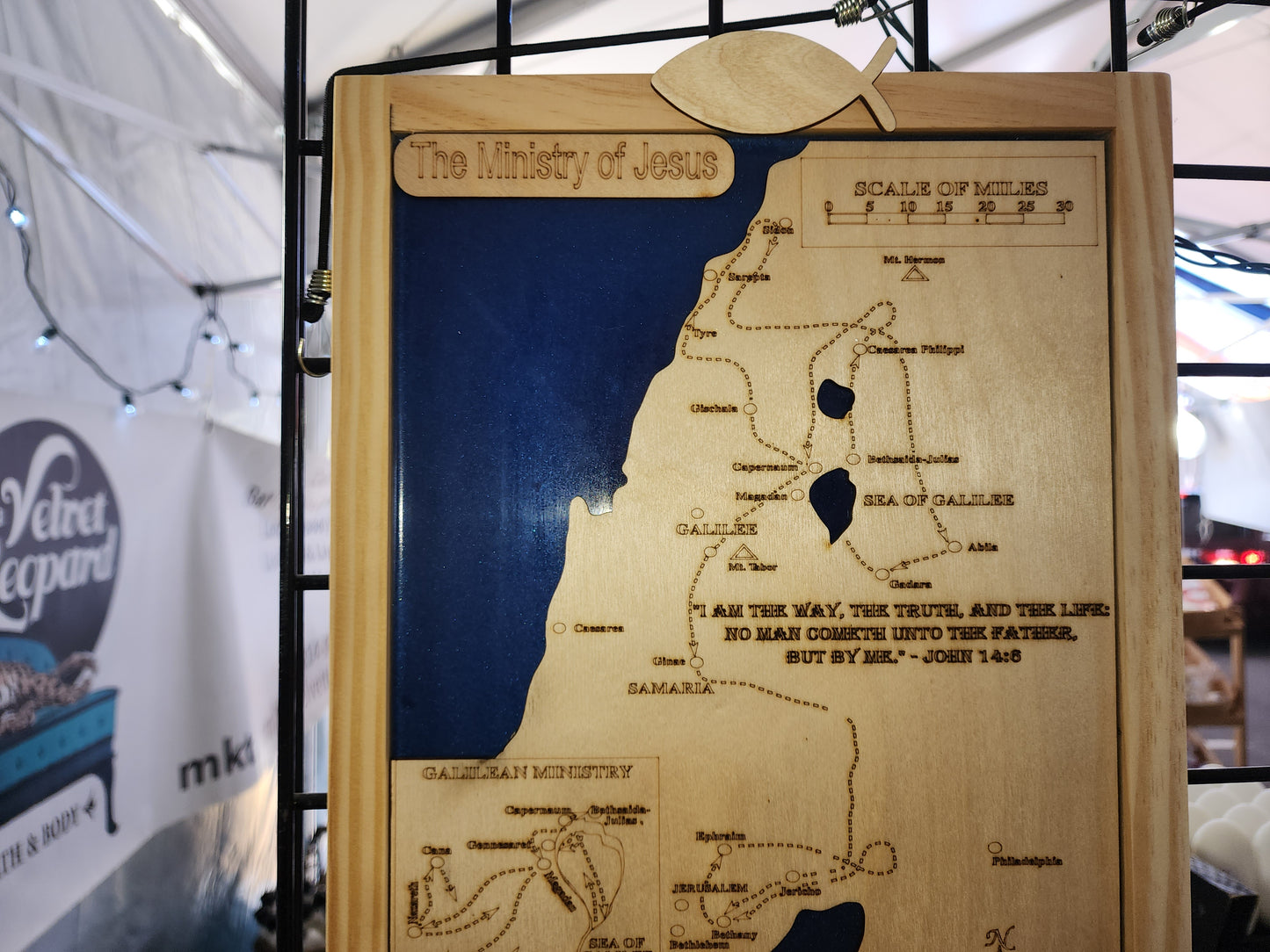 Ministry of Jesus-Wood and Epoxy Map