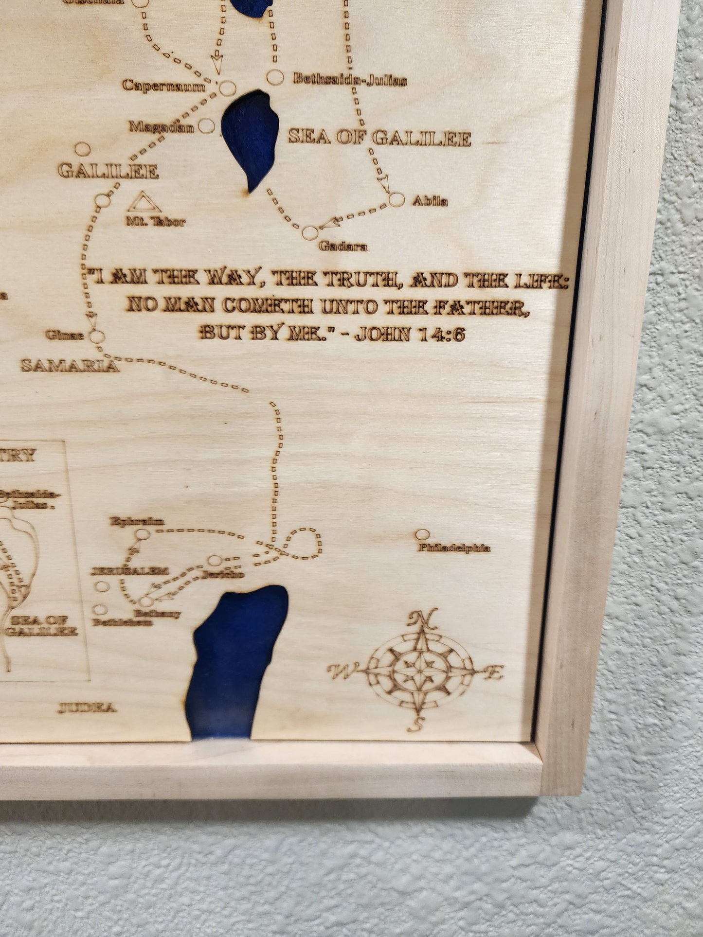 Ministry of Jesus Wood and Epoxy map