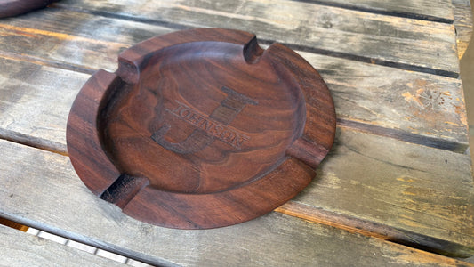 Engraved Walnut Ashtray
