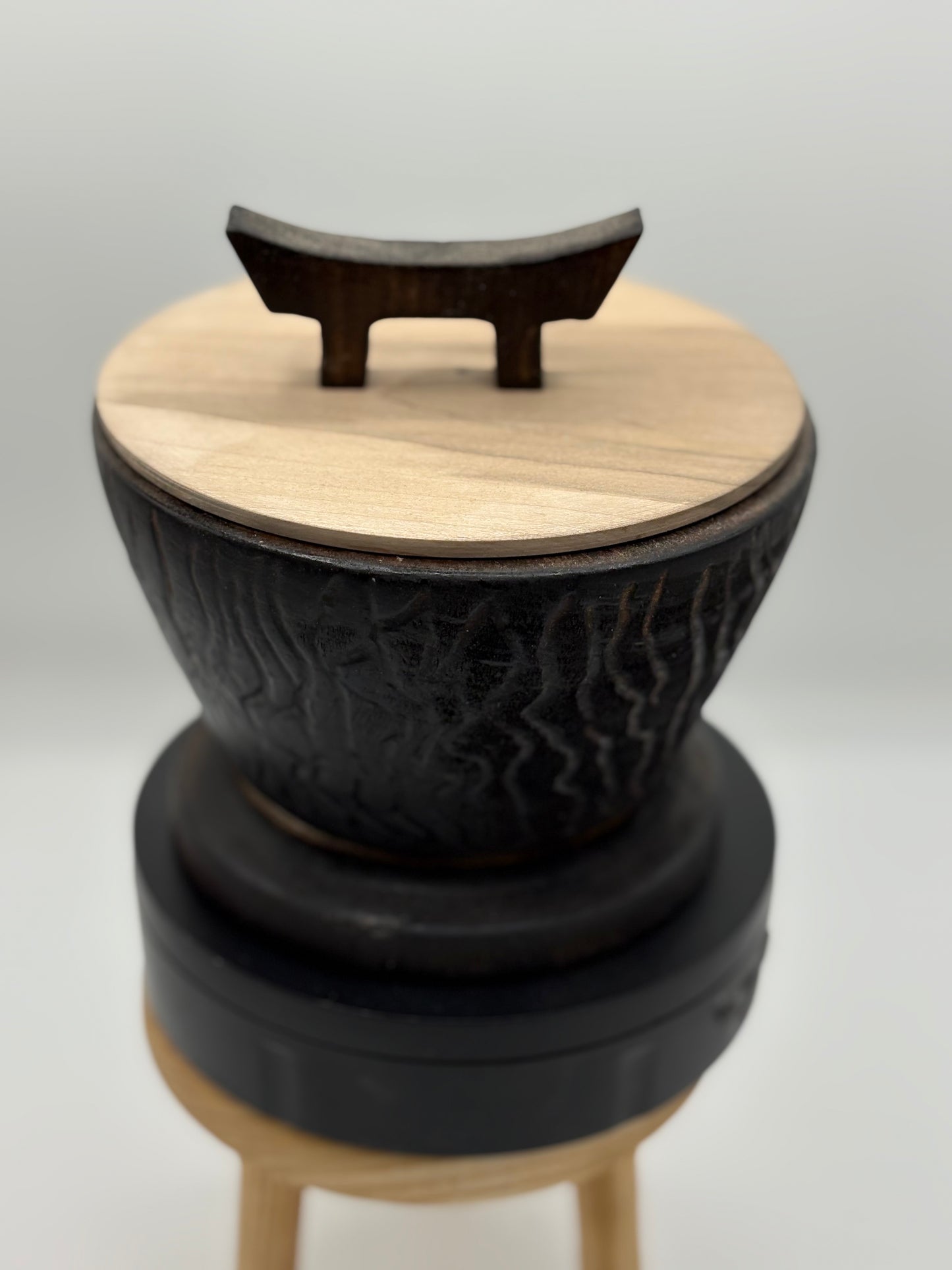 One of a Kind Hollow Form-Turned Wood Decor-Japanese Inspired